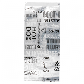 SACHETS POUR SANDWICHES "PAROLE" 35+20 G/M2 12+4x26 CM ARGENTE PARCHEMIN + ALUMINIUM (500 UNITÉ) - Garcia de Pou