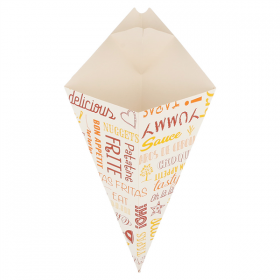 CORNETS AVEC LANGUETTES "THEPACK PAROLE" 250 G 230 G/M2 16x27 CM BLANC CARTON ONDULÉ NANO-MICRO (1200 UNITÉ) - Garcia de Pou
