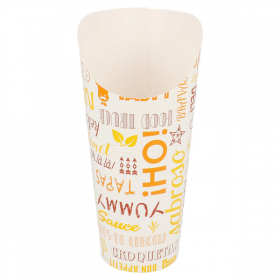 GOBELETS À FRITES OUVERT "PAROLE" 22 OZ - 660 ML 220 + 18PE G/M2 Ø8,5x18 CM BLANC CARTON (50 UNITÉ) - Garcia de Pou