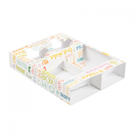 PLATEAUX REPAS À EMPORTER 2 VERRES+2 COMPART. "PAROLE" 450 G/M2 26x19x5 CM BLANC CARTON (200 UNITÉ) - Garcia de Pou