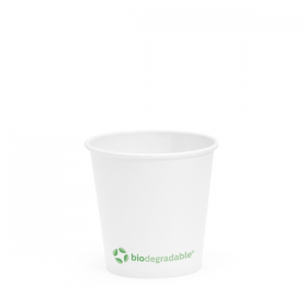 GOBELETS "BIODEGRADABLE" 120 ML 170 + 30 PLA G/M2 Ø6,3/4,5x6 CM BLANC CARTON+PLA (400 UNITÉ)