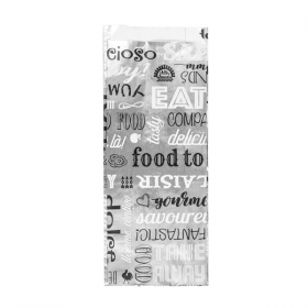 SACHETS POUR SANDWICHES "PAROLE" 35+20 G/M2 9+4x22 CM ARGENTE PARCHEMIN + ALUMINIUM (500 UNITÉ) - Garcia de Pou