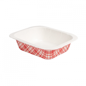 BARQUETTES THERMO FIXANTES GN1/8 "VICHY" 505 ML 360 G/M2 + 25G/M2 PET 16,1x12,9x4,3 CM BLANC CARTON (720 UNITÉ) - Garcia de Pou