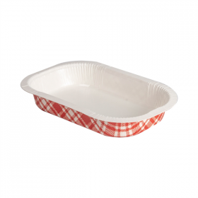 BARQUETTES THERMO FIXANTES "VICHY" 240 ML 390 G/M2 + 25G/M2 PET 16x10x2,5 CM BLANC CARTON (1200 UNITÉ) - Garcia de Pou