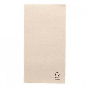 SERVIETTES ECOLABEL P. 1/8 "DOUBLE POINT" 19 G/M2 40x40 CM NATUREL OUATE RECYCLÉE (1200 UNITÉ) - Garcia de Pou
