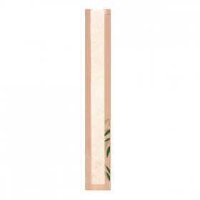 SACHETS PAIN ROND AVEC FENÊTRE ECO "FEEL GREEN" 32 G/M2 9+6x60 CM NATUREL KRAFT (250 UNITÉ) - Garcia de Pou