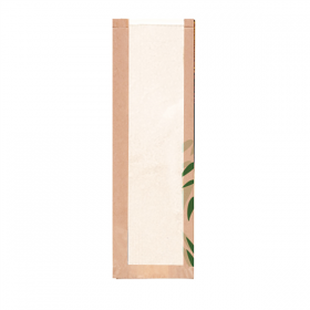 SACHETS PAIN ROND AVEC FENÊTRE ECO "FEEL GREEN" 32 G/M2 14+4x60 CM NATUREL KRAFT (250 UNITÉ) - Garcia de Pou