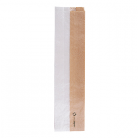 SACHETS POUR SANDWICHES AVEC FENÊTRE ECO "CORNER WINDOW" 40 G/M2 9+5,5x38 CM NATUREL KRAFT (250 UNITÉ) - Garcia de Pou