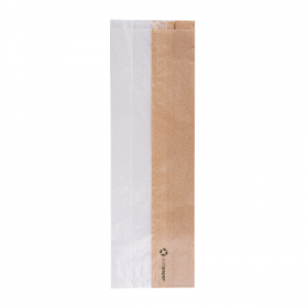 SACHETS POUR SANDWICHES AVEC FENÊTRE ECO "CORNER WINDOW" 40 G/M2 12+6x38 CM NATUREL KRAFT (250 UNITÉ) - Garcia de Pou
