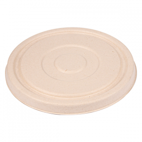 COUVERCLES BAS POUR SALADIERS 231.25/215.04 "BIONIC"  Ø16 CM NATUREL BAGASSE (600 UNITÉ) - Garcia de Pou