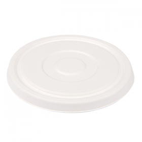 COUVERCLES BAS POUR SALADIERS 231.26/224.32 "BIONIC"  Ø16 CM BLANC BAGASSE (600 UNITÉ) - Garcia de Pou
