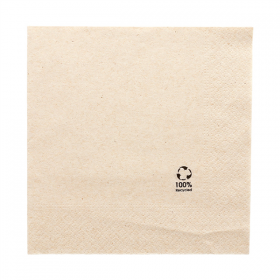 SERVIETTES ECOLABEL 2 PLIS  18 G/M2 30x30 CM NATUREL OUATE RECYCLÉE (2400 UNITÉ) - Garcia de Pou