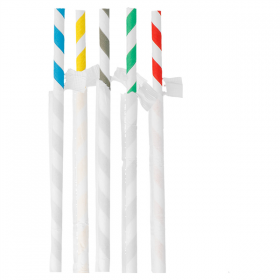 PAILLES À FRANGES ENVELOPPÉES  Ø0,80x23,5 CM ASSORTI PAPIER (3000 UNITÉ) - Garcia de Pou
