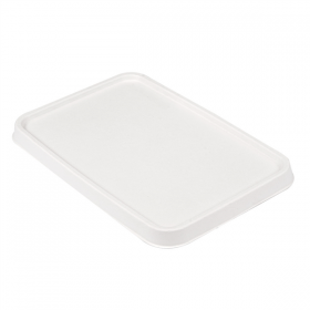 COUVERCLES POUR RÉF. 233.06/07 "BIONIC"  20,3x13,6x1,3 CM BLANC BAGASSE (500 UNITÉ) - Garcia de Pou