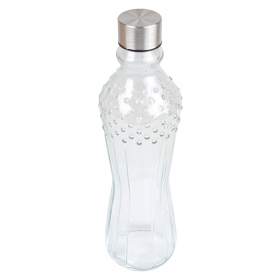 BOUTEILLE + COUVERCLE INOX 990 ML Ø8,6x31 CM TRANSPARENT VERRE (24 UNITÉ) - Garcia de Pou