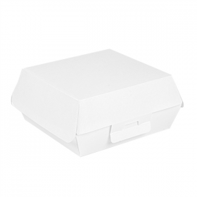 BOÎTES HAMBURGER "THEPACK" 230 G/M2 14,2x13,7x6,1 CM (L) BLANC CARTON ONDULÉ NANO-MICRO (500 UNITÉ) - Garcia de Pou