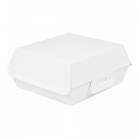 BOÎTES HAMBURGER "THEPACK" 230 G/M2 17,6x16,8x7,8 CM (XL) BLANC CARTON ONDULÉ NANO-MICRO (300 UNITÉ) - Garcia de Pou