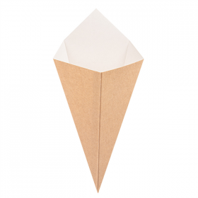 CORNETS FRITES "THEPACK" 250 G 220 G/M2 15,7x26,8 CM NATUREL CARTON ONDULÉ NANO-MICRO (1200 UNITÉ) - Garcia de Pou