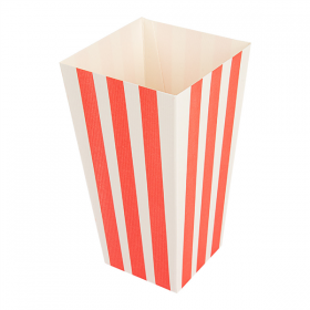 RECIPIENTS POP-CORNS "THEPACK STRIPES" 2 L 8x11x20,5 CM BLANC CARTON ONDULÉ NANO-MICRO (600 UNITÉ) - Garcia de Pou