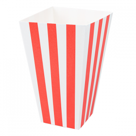 RECIPIENTS POP-CORNS "THEPACK STRIPES" 3 L 9x14x23 CM BLANC CARTON ONDULÉ NANO-MICRO (600 UNITÉ) - Garcia de Pou