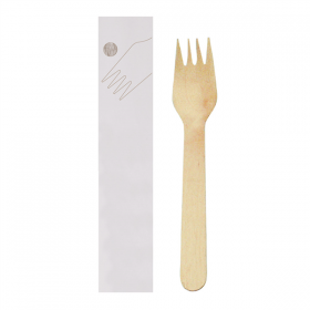 FOURCHETTES SACHET "MAKAN"  15,5 CM NATUREL BOIS (100 UNITÉ) - Garcia de Pou
