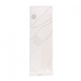 SET FOURCHETTE, COUTEAU SOUS SACHETS "MAKAN"  16 CM NATUREL BOIS (100 UNITÉ) - Garcia de Pou