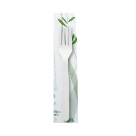 SACHET FOURCHETTE  18 CM BLANC CPLA (500 UNITÉ) - Garcia de Pou
