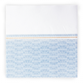 SERVIETTES "LIKE LINEN - AZUR" 70 G/M2 40x40 CM BLANC/BLEU SPUNLACE (600 UNITÉ) - Garcia de Pou