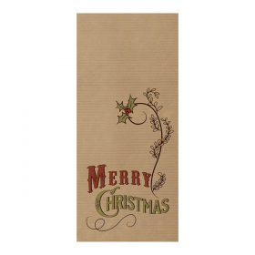 SERVIETTES BORDEAUX EMB. "D.POINT" 40x32 CM - MERRY CHRISTMAS "JUST IN TIME CLOSED" 40 + 10PE G/M2 11x25 CM KRAFT VERGÉ (300 UNITÉ) - Garcia de Pou