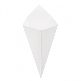 CORNETS FRITES "THEPACK" 100 G 230 G/M2 12,8x21,7 CM BLANC CARTON ONDULÉ NANO-MICRO (1600 UNITÉ) - Garcia de Pou