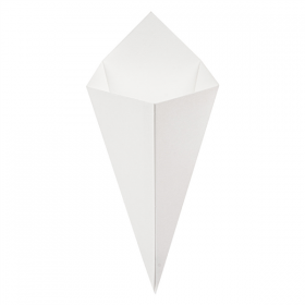 CORNETS FRITES "THEPACK" 250 G 230 G/M2 15,7x26,8 CM BLANC CARTON ONDULÉ NANO-MICRO (1200 UNITÉ) - Garcia de Pou