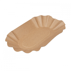 PLATEAUX OVALES  300 G/M2 19,5x11x3,2 CM NATUREL KRAFT (1000 UNITÉ) - Garcia de Pou