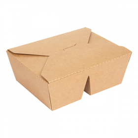 BOÎTES AMÉRICAINES 2 COMPART. 690 + 530 ML 300 + 20 PE G/M2 17,8x13,7x6,4 CM NATUREL KRAFT (200 UNITÉ) - Garcia de Pou