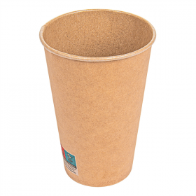 GOBELETS 16 OZ - 480 ML 250 + 25PE G/M2 Ø9/6x12,8 CM MARRON CARTON (1000 UNITÉ) - Garcia de Pou