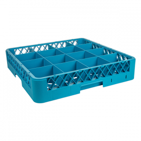 CASIER DE LAVAGE 16 COMPART. VERRES  50x50x10 CM BLEU PP (1 UNITÉ) - Garcia de Pou