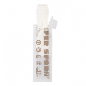 PETITES CUILLÈRES POUR GLACES EN SACHET "PAPER SPOON" 590 G/M2 9,4 CM BLANC CARTON (400 UNITÉ) - Garcia de Pou