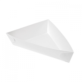 BARQUETTES TRIANGULAIRES "THEPACK" 230 G/M2 14,5x19x3,5 CM BLANC CARTON ONDULÉ NANO-MICRO (100 UNITÉ) - Garcia de Pou