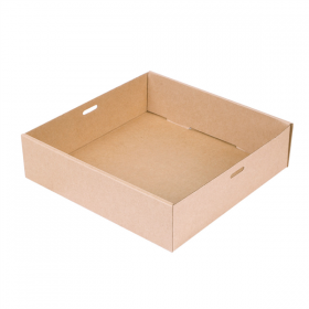 BOÎTES "TRAITEUR" S  375 G/M2 22,5x22,5x6 CM NATUREL KRAFT (100 UNITÉ) - Garcia de Pou