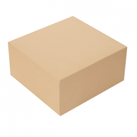 BOÎTES PATISSERIES SANS FENÊTRE "THEPACK" 240 G/M2 24x24x12 CM NATUREL CARTON ONDULÉ NANO-MICRO (100 UNITÉ) - Garcia de Pou
