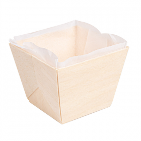 BARQUETTES BOIS + MOULES SILICONÉS 180 ml 7x7x5,5 CM NATUREL BOIS (300 UNITÉ) - Garcia de Pou