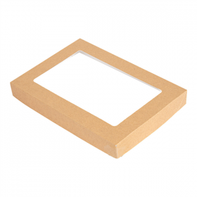 COUVERCLES AVEC FENÊTRE POUR BOÎTES 254.72 "THEPACK" 240 G/M2 22x15x2 CM NATUREL CARTON ONDULÉ NANO-MICRO (200 UNITÉ) - Garcia de Pou