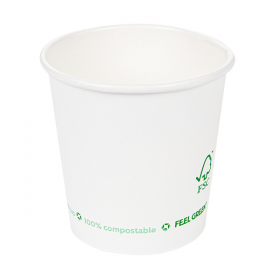 GOBELETS EN PAPIER 1 PAROI "PLASTIC FREE" 120 ML 230 G/M2 Ø6,3/4,5x6 CM BLANC CARTON (1000 UNITÉ) - Garcia de Pou