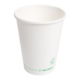 GOBELETS EN PAPIER 1 PAROI "PLASTIC FREE" 360 ML 300 G/M2 Ø9/6x11 CM BLANC CARTON (1000 UNITÉ) - Garcia de Pou