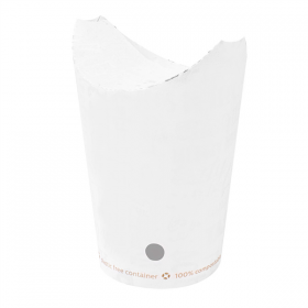 GOBELETS À FRITES AVEC FERMETURE "PLASTIC FREE" 16 OZ - 480 ML 242 G/M2 8,5x14 CM BLANC CARTON (1000 UNITÉ) - Garcia de Pou