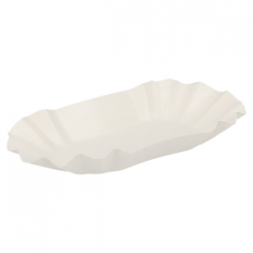 PLATEAUX OVALES  320 G/M2 14x8x3 CM BLANC CARTON (2000 UNITÉ) - Garcia de Pou