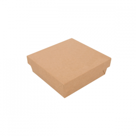 PETITES BOÎTES+COUVERCLES "THEPACK" 750 ML 220 G/M2 + 12PP 14x14x5 CM NATUREL CARTON ONDULÉ NANO-MICRO (250 UNITÉ) - Garcia de Pou