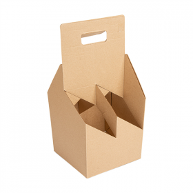 PORTE-BOUTEILLES, 4 BOUTEILLES  330 G/M2 15x15x32 CM NATUREL CARTON ONDULÉ MICROCANAL (200 UNITÉ) - Garcia de Pou