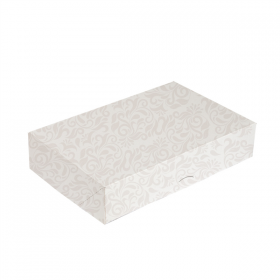 BOÎTES CATERING, PLATE "THEPACK DAMASCO" 250 G/M2 19x28 CM BLANC CARTON ONDULÉ NANO-MICRO (100 UNITÉ) - Garcia de Pou