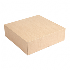 BOÎTES PATISSERIES SANS FENÊTRE "THEPACK" 240 G/M2 26x26x8 CM NATUREL CARTON ONDULÉ NANO-MICRO (100 UNITÉ) - Garcia de Pou