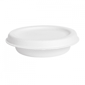 MINI POTS + COUVERCLES "BIONIC" 30 ML Ø 6,2x2+0,7 CM BLANC BAGASSE (1000 UNITÉ) - Garcia de Pou